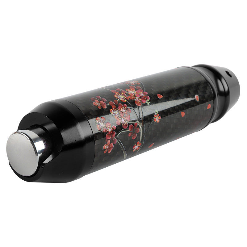 Brand New Sakura Flowers Universal Real Carbon Fiber Black Aluminum Automatic Transmission Racing Gear Shift Knob