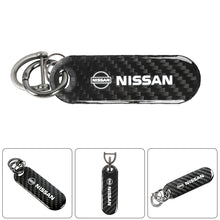 Load image into Gallery viewer, Brand New Universal 100% Real Carbon Fiber Keychain Key Ring For Nissan