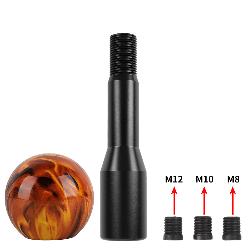 Brand New Universal Fireball Manual Gear Stick Shift Knob M8 M10 M12 & Black Shifter Extender Extension