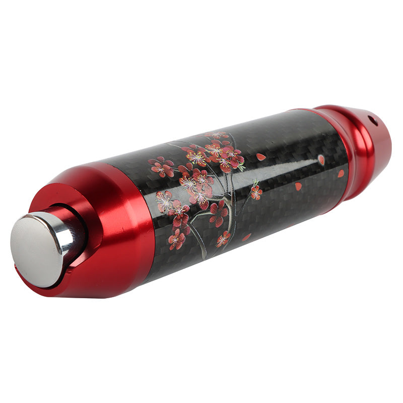 Brand New Sakura Flower Universal Real Carbon Fiber Red Aluminum Automatic Transmission Racing Gear Shift Knob