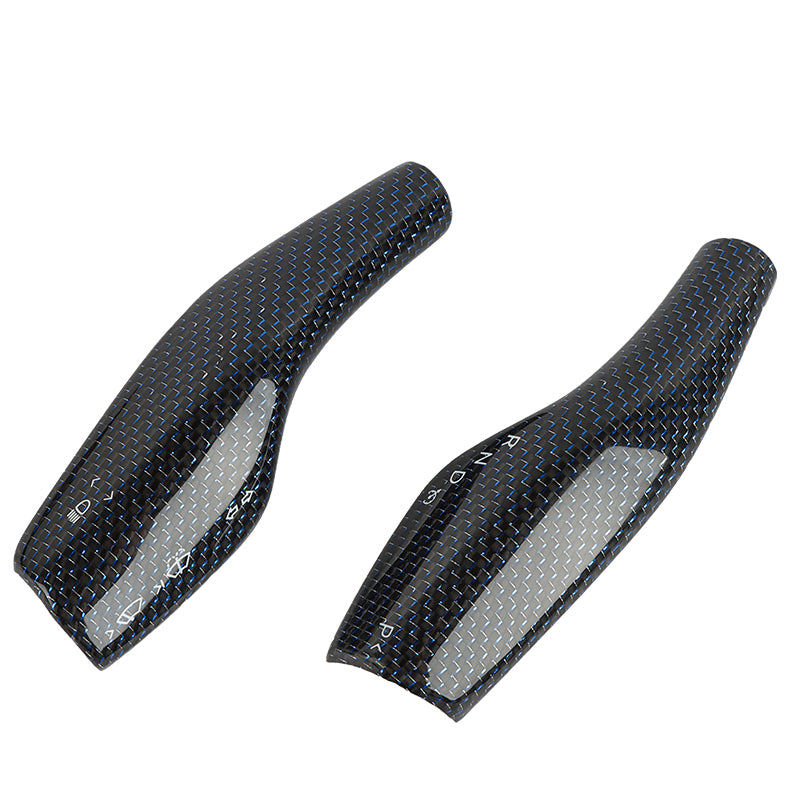 BRAND NEW Real Carbon Fiber Blue Steering Wheel Paddle Shift Trim Cover For Tesla Model 3 / Y