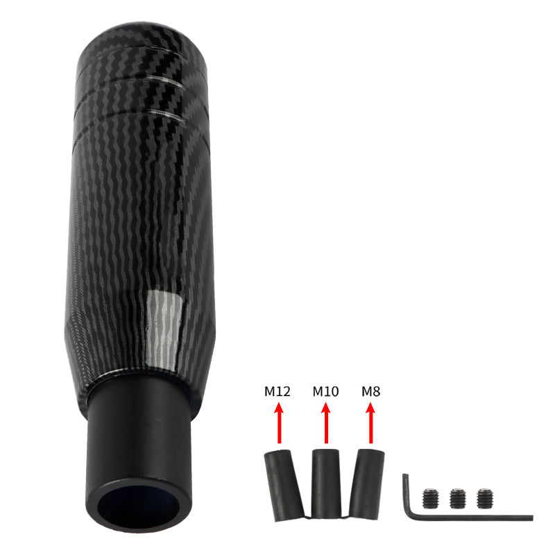 Brand New Universal JDM 13CM Aluminum Carbon Fiber Style Automatic Gear Stick Shift Knob Lever Shifter