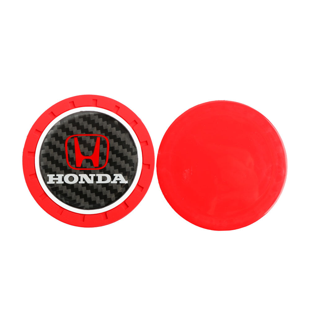 Brand New 2PCS Honda Real Carbon Fiber Car Cup Holder Pad Water Cup Slot Non-Slip Mat Universal