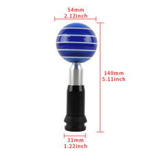 Load image into Gallery viewer, Brand New Jdm Universal Glossy Blue W/White Stripes Round Ball Automatic Shift Knob Shifter