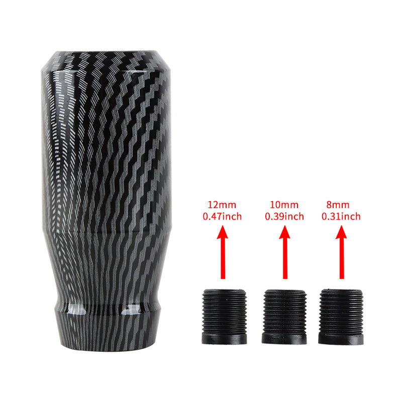 Brand New Universal JDM 5 Speed Aluminum Carbon Fiber Look Manual Gear Stick Shift Knob Shifter M8 M10 M12