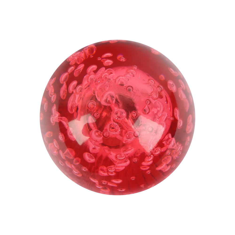 BRAND NEW UNIVERSAL V2 CRYSTAL BUBBLE RED ROUND BALL SHIFT KNOB MANUAL CAR RACING GEAR UNIVERSAL