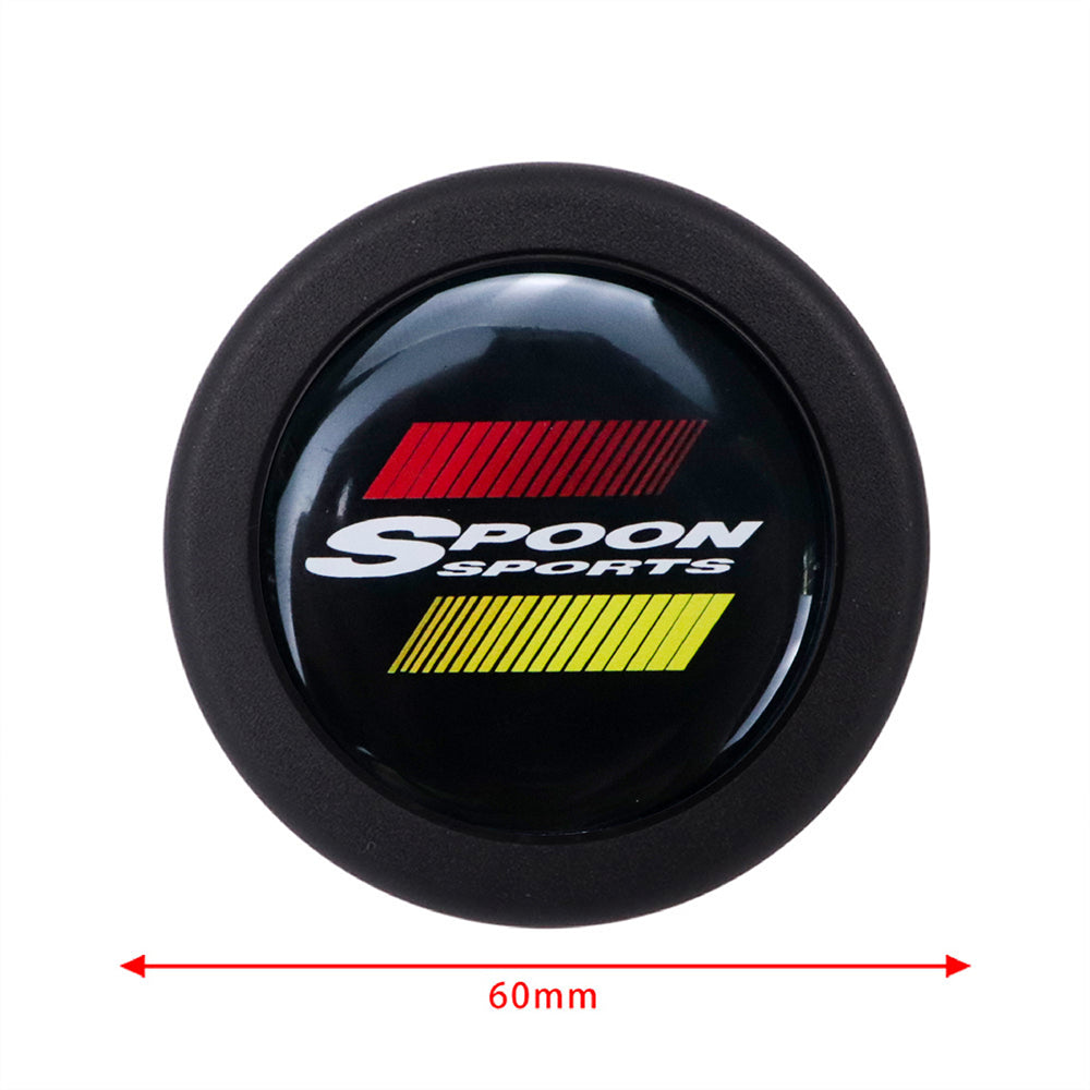 Brand New Universal Spoon Sports Car Horn Button Black Steering Wheel Center Cap