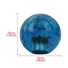 Load image into Gallery viewer, BRAND NEW UNIVERSAL V2 CRYSTAL BUBBLE BLUE ROUND BALL SHIFT KNOB MANUAL CAR RACING GEAR UNIVERSAL