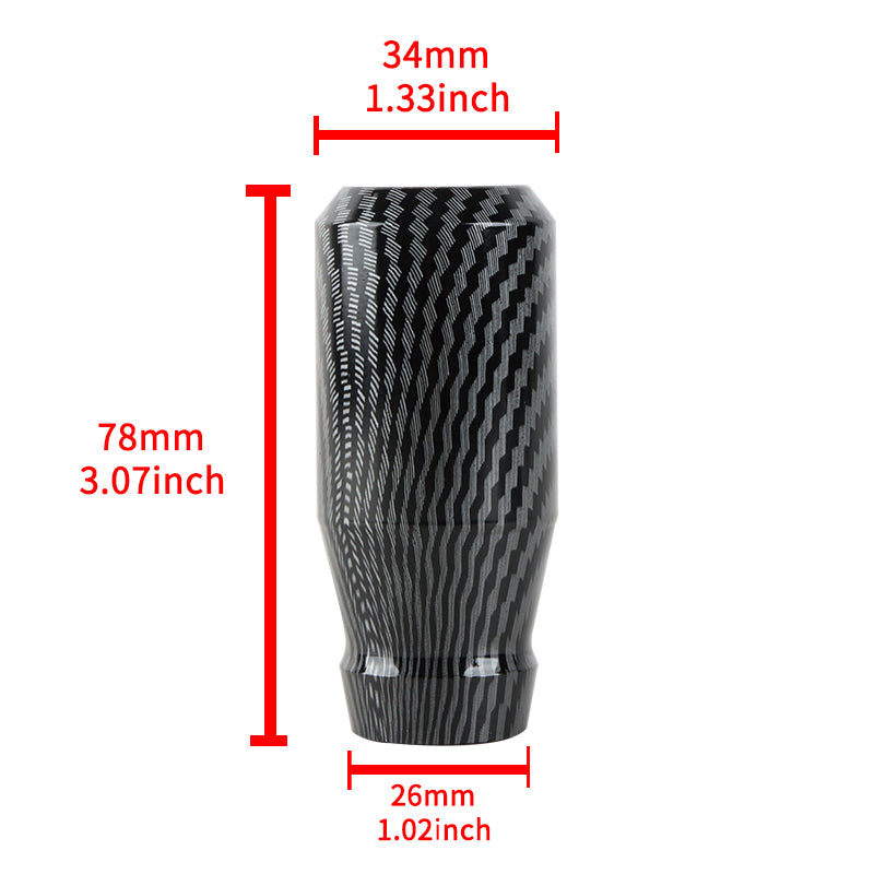 Brand New Universal JDM 5 Speed Aluminum Carbon Fiber Look Manual Gear Stick Shift Knob Shifter M8 M10 M12