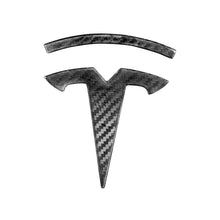 Load image into Gallery viewer, BRAND NEW 2020-2023 Tesla Model Y Logo Cover Real Carbon Fiber Rear Trunk Badge Emblem