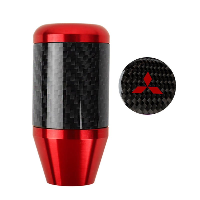 Brand New Universal Mitsubishi Red Real Carbon Fiber Racing Gear Stick Shift Knob For MT Manual M12 M10 M8