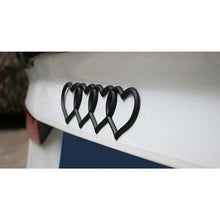 Load image into Gallery viewer, Brand New Audi Sport Car Trunk Lid Love Heart Rings Badge Logo Emblem Decoration Glossy Black