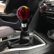 Load image into Gallery viewer, Brand New Universal Momo Real Carbon Fiber Red Round Ball Automatic Car Gear Shift Knob