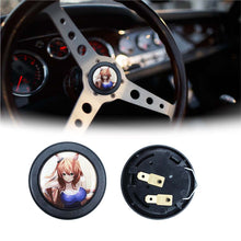 Load image into Gallery viewer, Brand New Universal Anime Hentai Car Horn Button Black Steering Wheel Center Cap