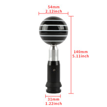 Load image into Gallery viewer, Brand New Jdm Universal Glossy Black W/White Stripes Round Ball Automatic Shift Knob Shifter