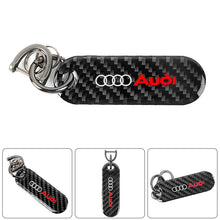 Load image into Gallery viewer, Brand New Universal 100% Real Carbon Fiber Keychain Key Ring For Audi