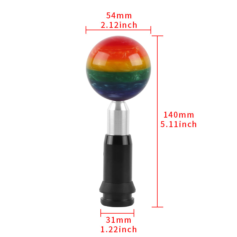 Brand New Jdm Universal Rainbow Multicolor Round Ball Automatic Shift Knob Shifter