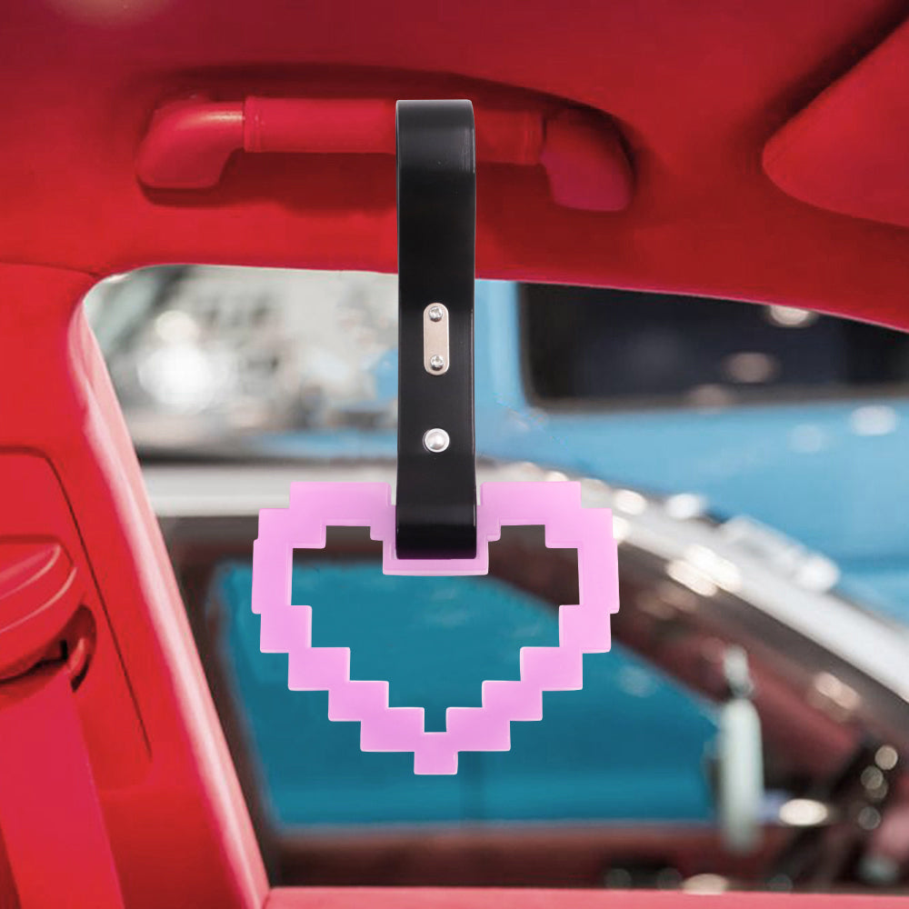 Brand New Minecraft Heart Purple (Glows in the Dark) JDM TSURIKAWA Ring Subway Train Bus Black Handle Strap Charm Drift