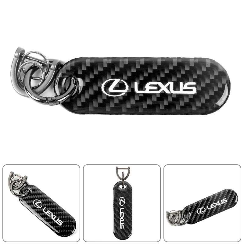 Brand New Universal 100% Real Carbon Fiber Keychain Key Ring For Lexus