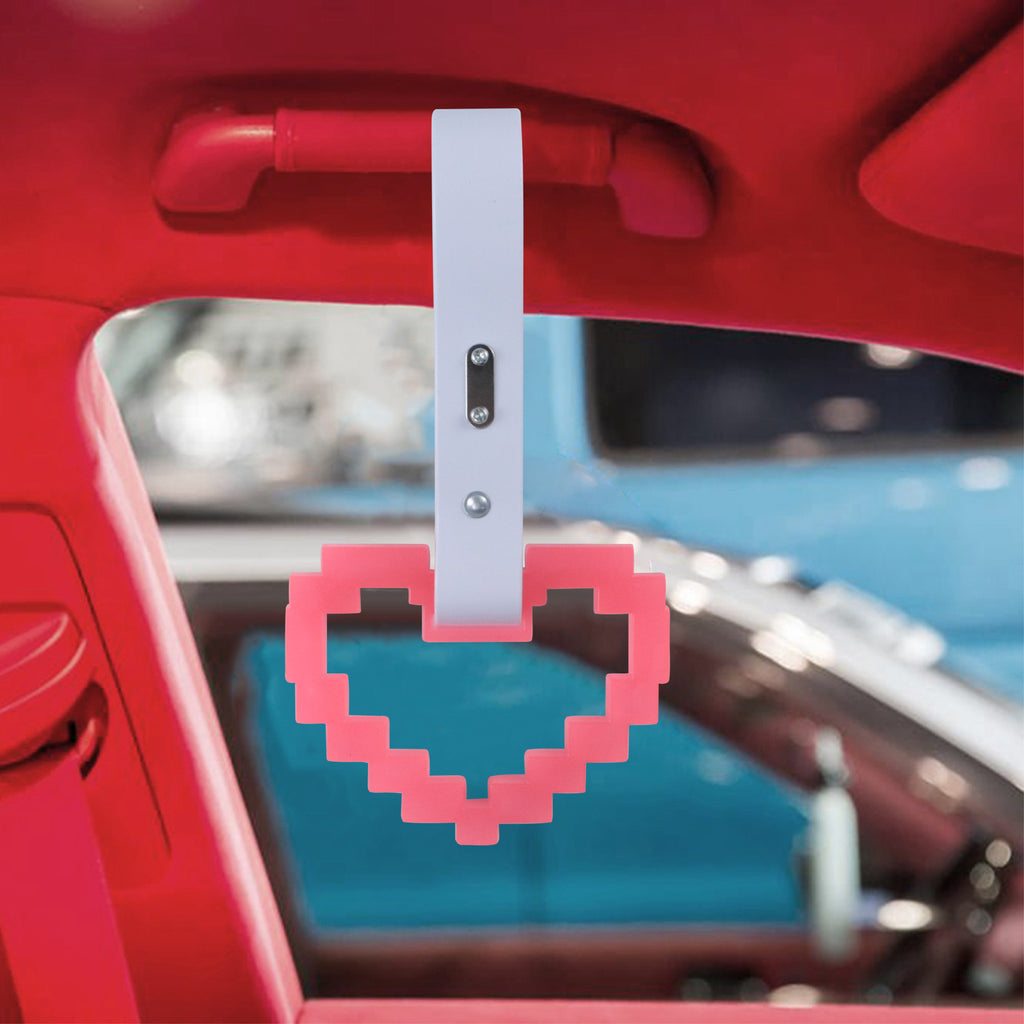 Brand New Minecraft Heart Pink (Glows in the Dark) JDM TSURIKAWA Ring Subway Train Bus White Handle Strap Charm Drift