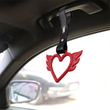 Load image into Gallery viewer, Brand New Angel Wing Heart Red JDM TSURIKAWA Ring Subway Train Bus Handle Black Strap Charm Drift