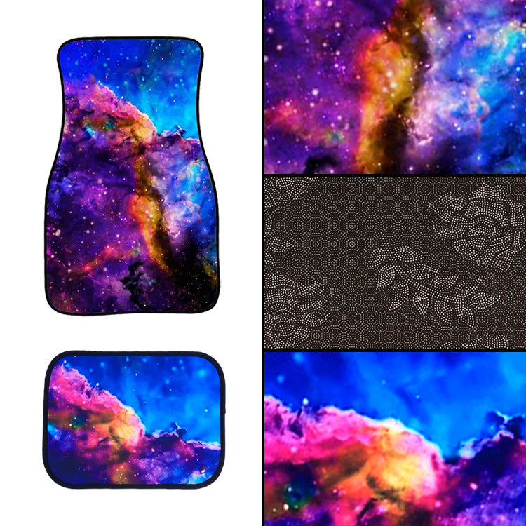 BRAND NEW 4PCS UNIVERSAL GALAXY STAR Racing Fabric Car Floor Mats Interior Carpets