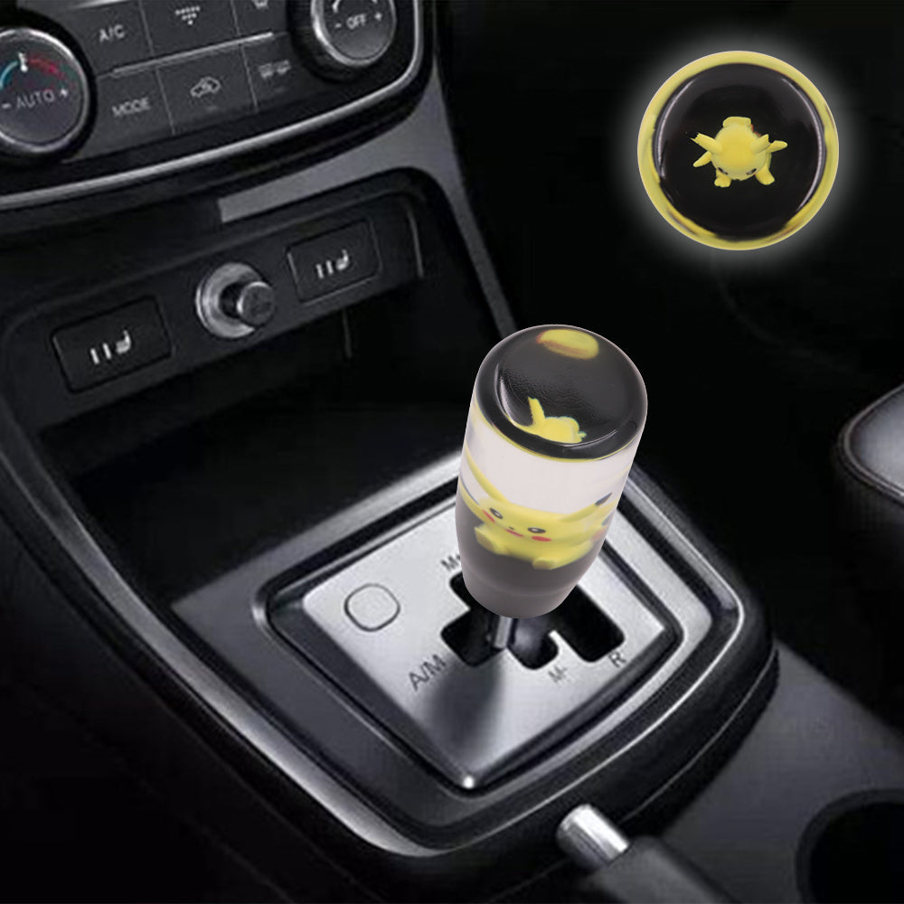 Brand New 1PCS Universal 9CM JDM Clear Anime Pikachu Manual Car Black Base Racing Stick Shift Knob M8 M10 M12