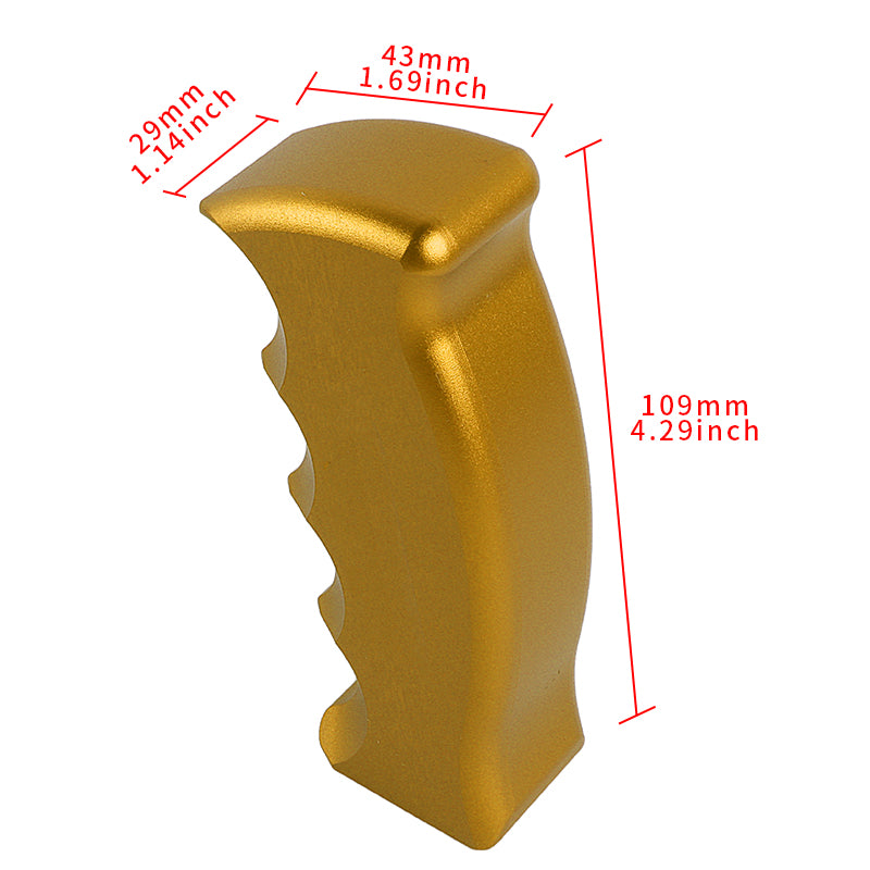 Brand New Universal Gold Aluminum Slotted Pistol Grip Handle Manual Gear Shift Knob Shifter M8 M10 M12