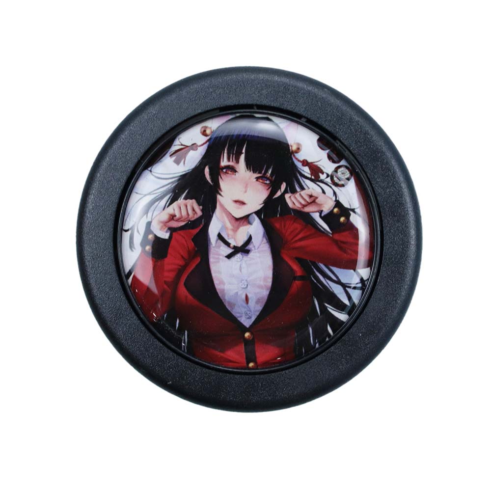 Brand New Universal Anime Hentai Car Horn Button Black Steering Wheel Center Cap