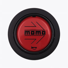 Load image into Gallery viewer, Brand New Universal Momo Car Horn Button Black/Red Steering Wheel Center Cap W/Packaging