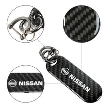 Load image into Gallery viewer, Brand New Universal 100% Real Carbon Fiber Keychain Key Ring For Nissan