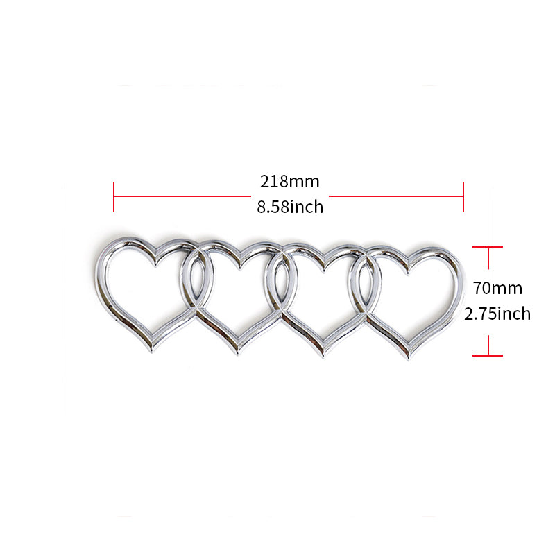 Brand New Audi Sport Car Trunk Lid Love Heart Rings Badge Logo Emblem Decoration Chrome