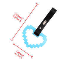 Load image into Gallery viewer, Brand New Minecraft Heart Teal (Glows in the Dark) JDM TSURIKAWA Ring Subway Train Bus Black Handle Strap Charm Drift