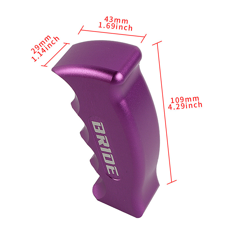 Brand New Bride Universal Purple Aluminum Slotted Pistol Grip Handle Manual Gear Shift Knob Shifter M8 M10 M12