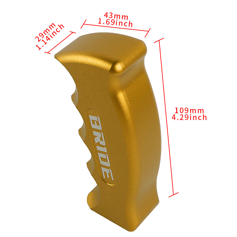 Brand New Bride Universal Gold Aluminum Slotted Pistol Grip Handle Manual Gear Shift Knob Shifter M8 M10 M12