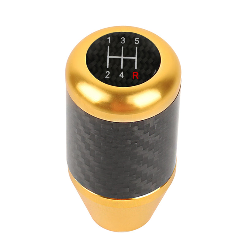 Brand New Universal 5 SPEED Gold Real Carbon Fiber Racing Gear Stick Shift Knob For MT Manual M12 M10 M8