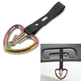 Brand New Broken Heart Neo Chrome JDM TSURIKAWA Ring Subway Train Bus Handle Carbon Fiber Strap Charm Drift