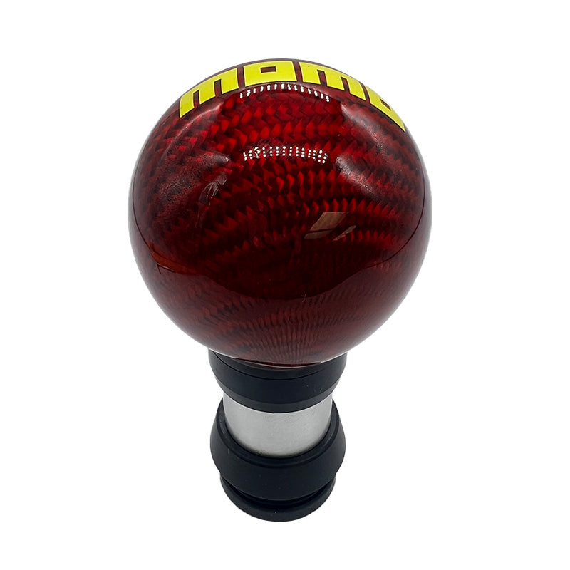 Brand New Universal Momo Real Carbon Fiber Red Round Ball Automatic Car Gear Shift Knob