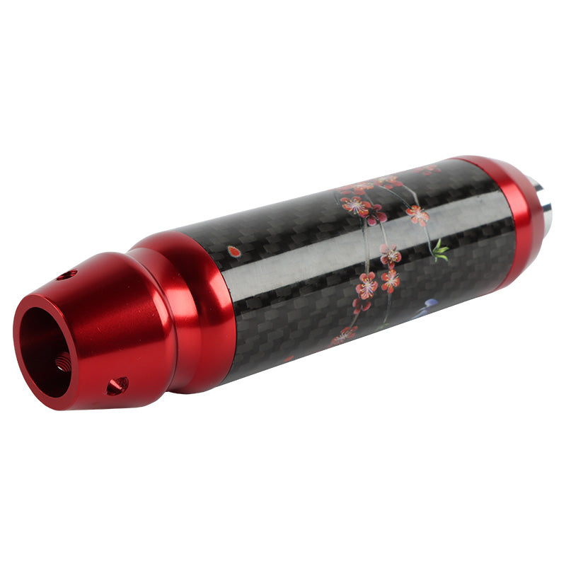 Brand New Sakura Flower Universal Real Carbon Fiber Red Aluminum Automatic Transmission Racing Gear Shift Knob