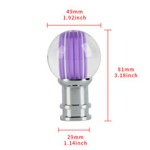 Load image into Gallery viewer, Brand New Universal Jdm Round Ball Crystal Clear Purple Stripes Manual Car Racing Gear Shift Knob Shifter M12 M10 M8