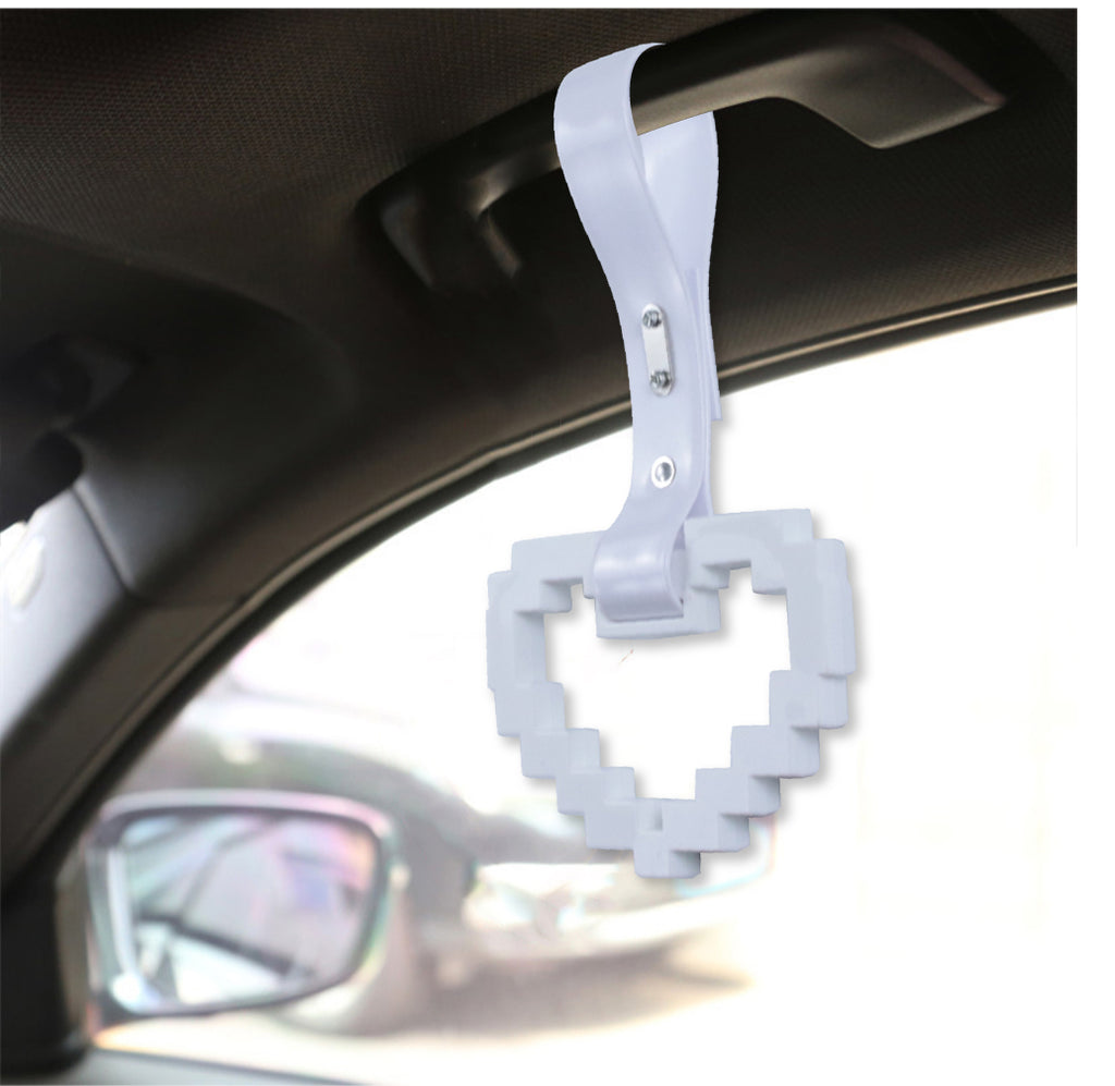 Brand New Minecraft Heart White Handle JDM TSURIKAWA Ring Subway Train Bus Handle Strap Charm Drift