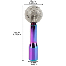 Load image into Gallery viewer, BRAND NEW UNIVERSAL V2 CRYSTAL BUBBLE BLACK ROUND BALL SHIFT KNOB MANUAL CAR RACING GEAR M8 M10 M12 &amp; Neo Chrome Shifter Extender Extension