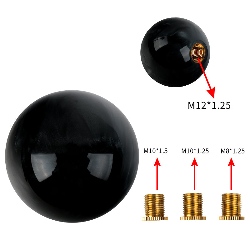 Brand New Universal Pearl Black Round Ball Shift Knob Car Gear MT Manual Shifter M8 M10 M12