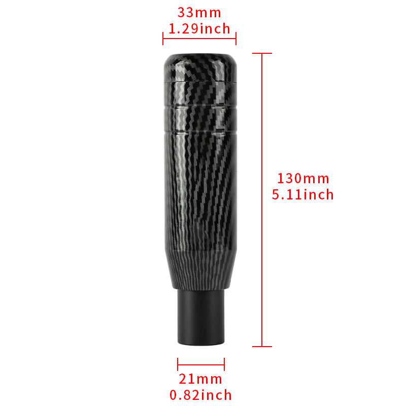 Brand New Universal JDM 13CM Aluminum Carbon Fiber Style Automatic Gear Stick Shift Knob Lever Shifter