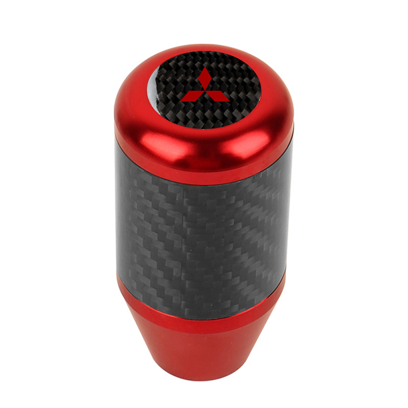 Brand New Universal Mitsubishi Red Real Carbon Fiber Racing Gear Stick Shift Knob For MT Manual M12 M10 M8