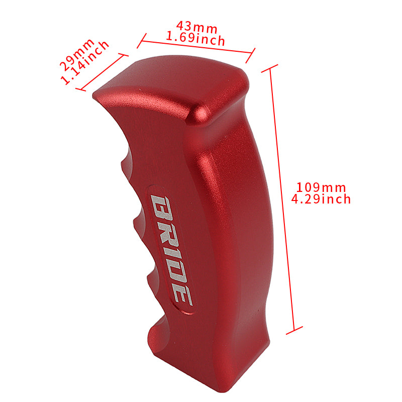 Brand New Bride Universal Red Aluminum Slotted Pistol Grip Handle Manual Gear Shift Knob Shifter M8 M10 M12