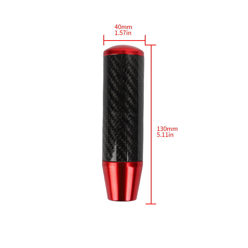 Brand New Universal Red Carbon Fiber Manual Gear Stick Shift Knob Lever Shifter 13cm