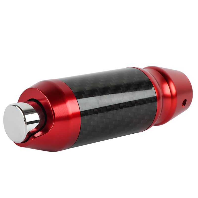 Brand New Universal Real Carbon Fiber Red Aluminum Automatic Transmission Racing Gear Shift Knob