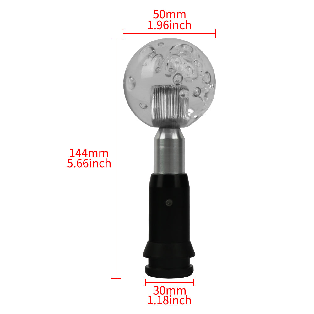 Brand New Universal Crystal Bubble Black Round Ball Automatic Transmission Shift Knob W/ Adapter