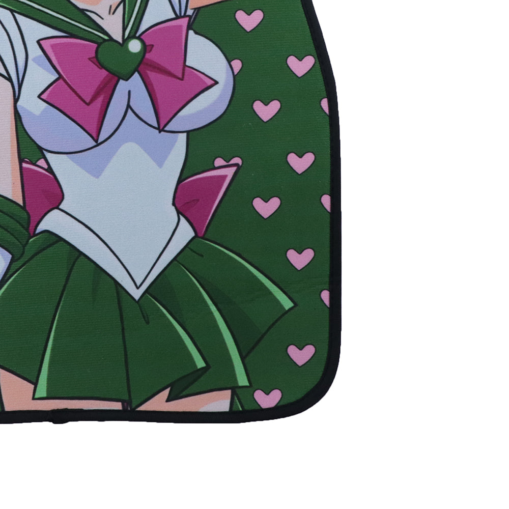 Brand New 4PCS UNIVERSAL ANIME SAILOR JUPITER Racing Fabric Car Floor Mats Interior Carpets